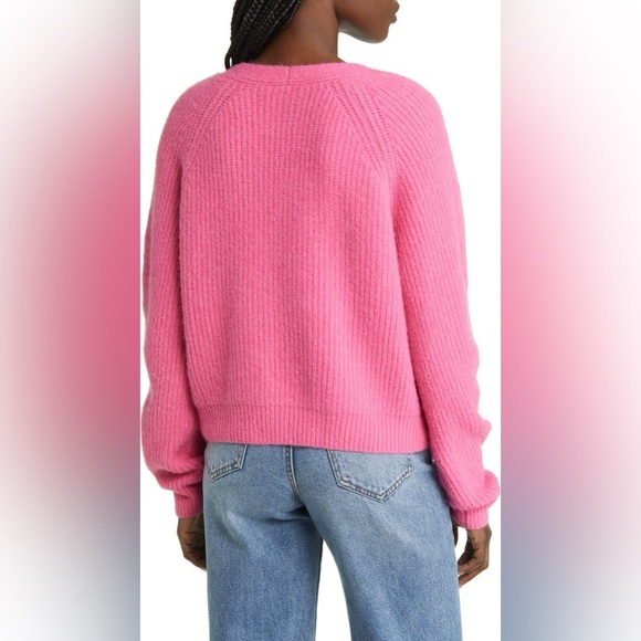 Rails Josie fuzzy Cardigan in Malibu Pink Wool Blend Size small - Picture 2 of 7